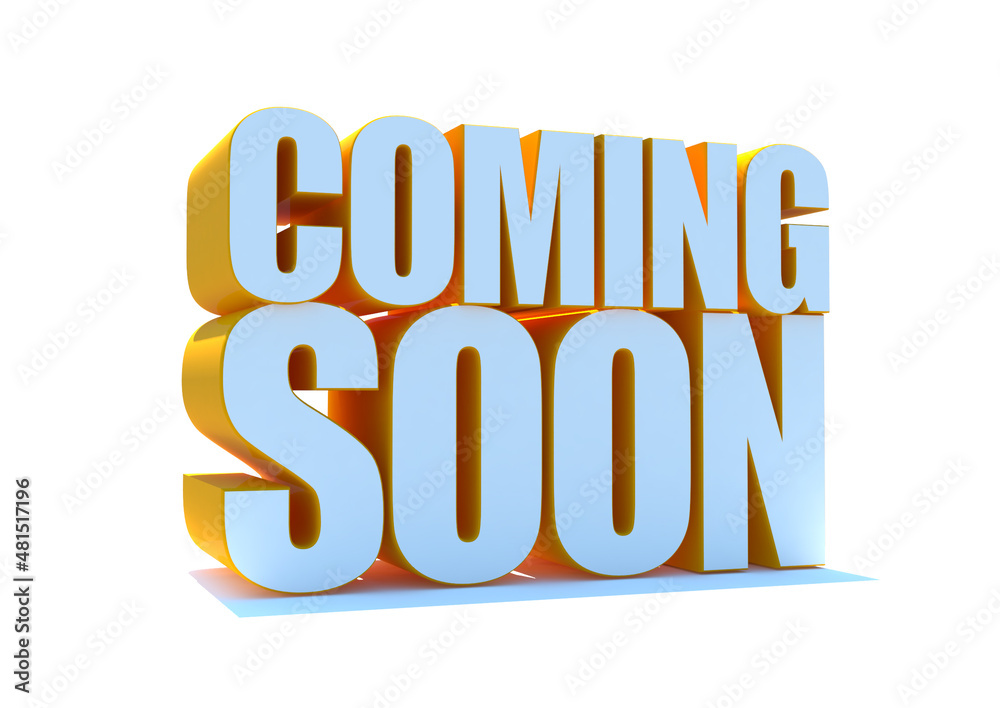 3D Coming Soon text on white background 3D Coming Soon text on white background