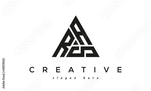 RAS creative tringle three letters logo design	