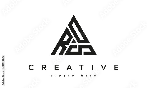ROS creative tringle three letters logo design	