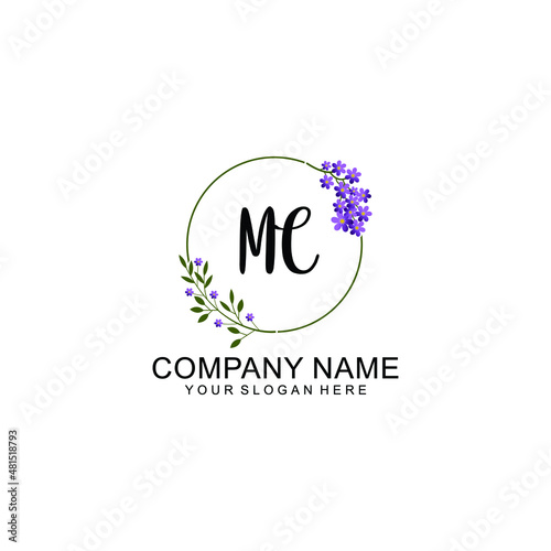 MC Initial handwriting logo vector. Hand lettering for designs