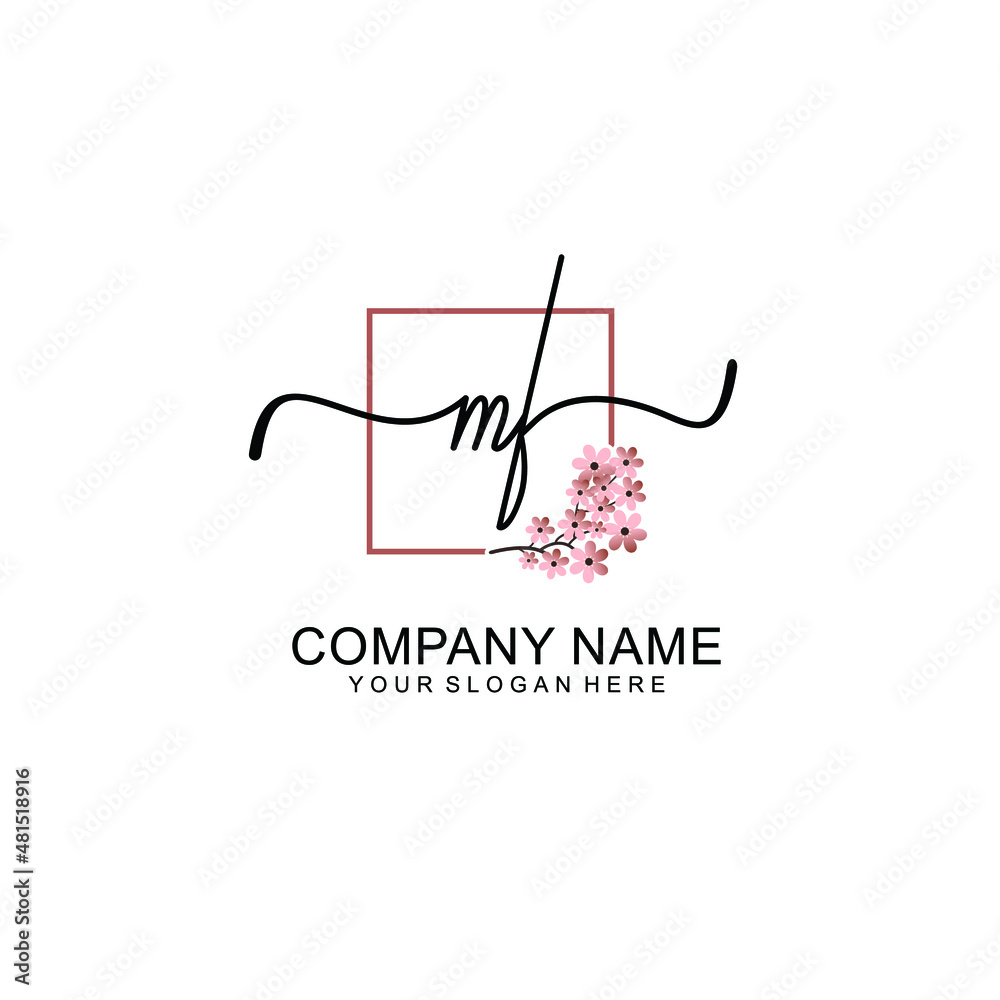 Initial MF beauty monogram and elegant logo design handwriting logo of initial signature Initial MF beauty monogram and elegant logo design handwriting logo of initial signature