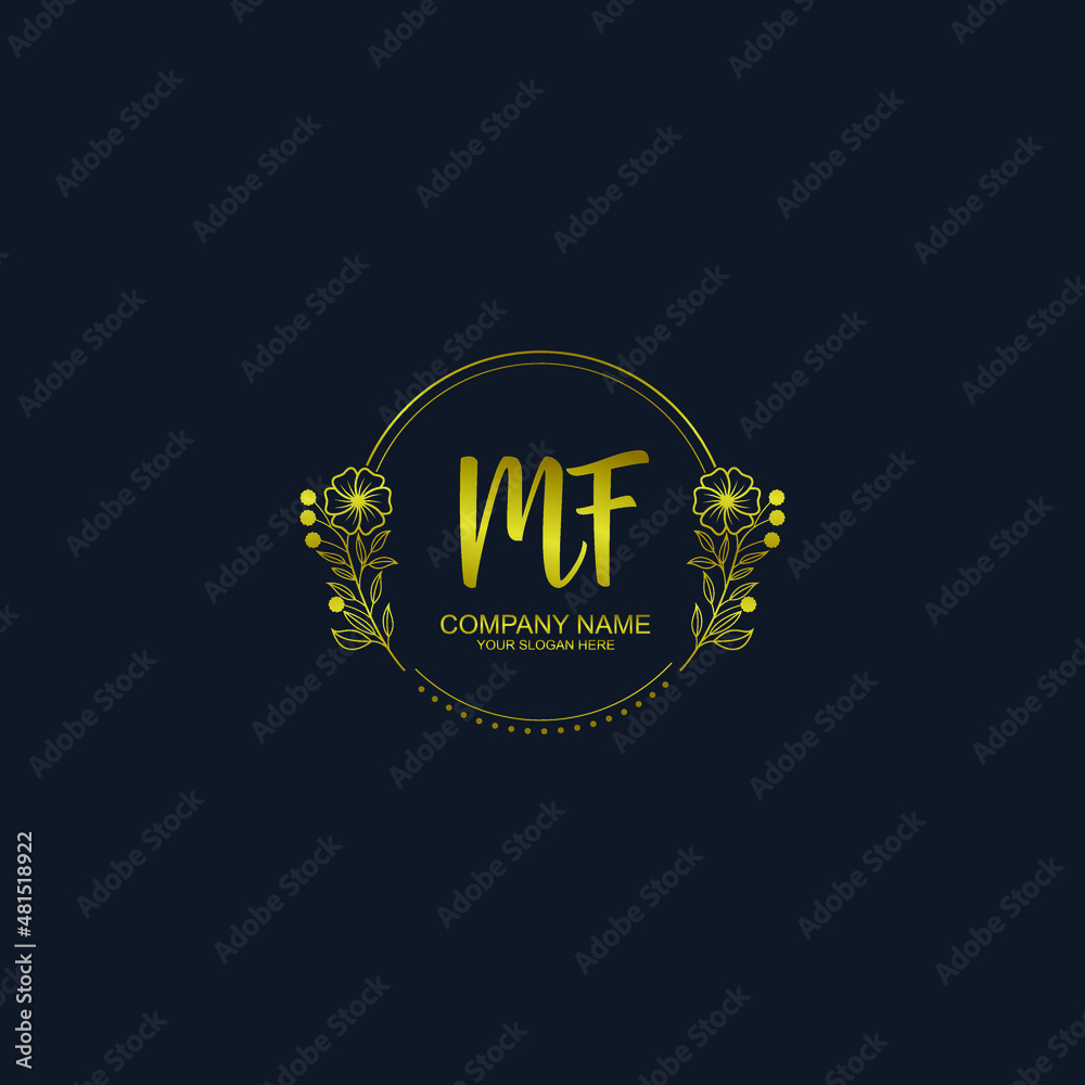 MF initial hand drawn wedding monogram logos MF initial hand drawn wedding monogram logos