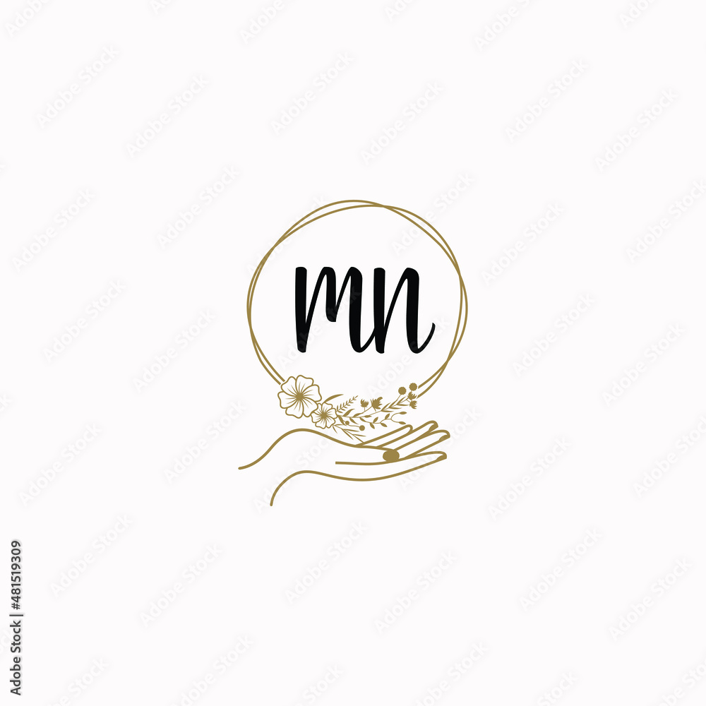 MN initial hand drawn wedding monogram logos MN initial hand drawn wedding monogram logos