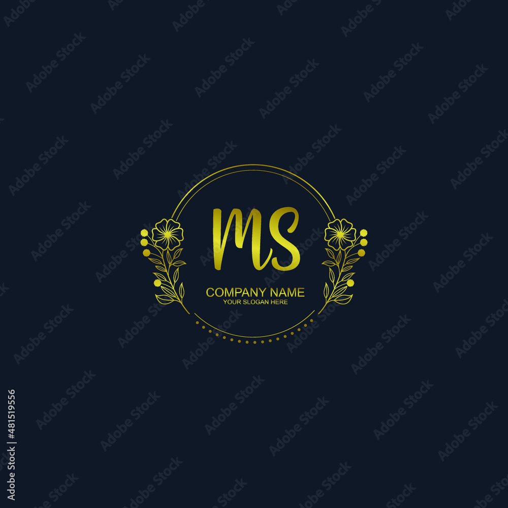 MS initial hand drawn wedding monogram logos MS initial hand drawn wedding monogram logos