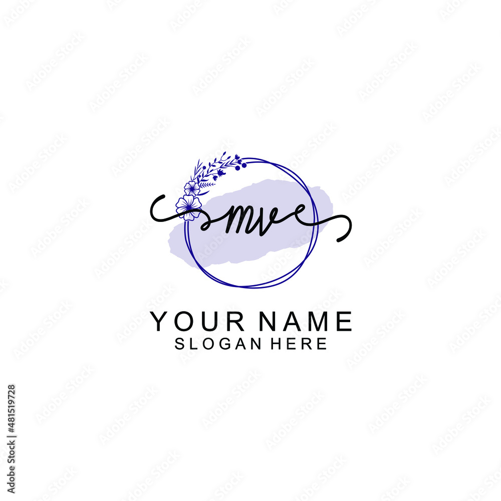 Initial MV beauty monogram and elegant logo design handwriting logo of initial signature Initial MV beauty monogram and elegant logo design handwriting logo of initial signature