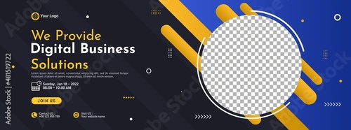 Business conference banner template design for webinar, marketing, online class program, etc