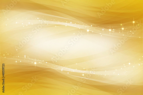 星と曲線の重なり アブストラクト 基調色は金色 