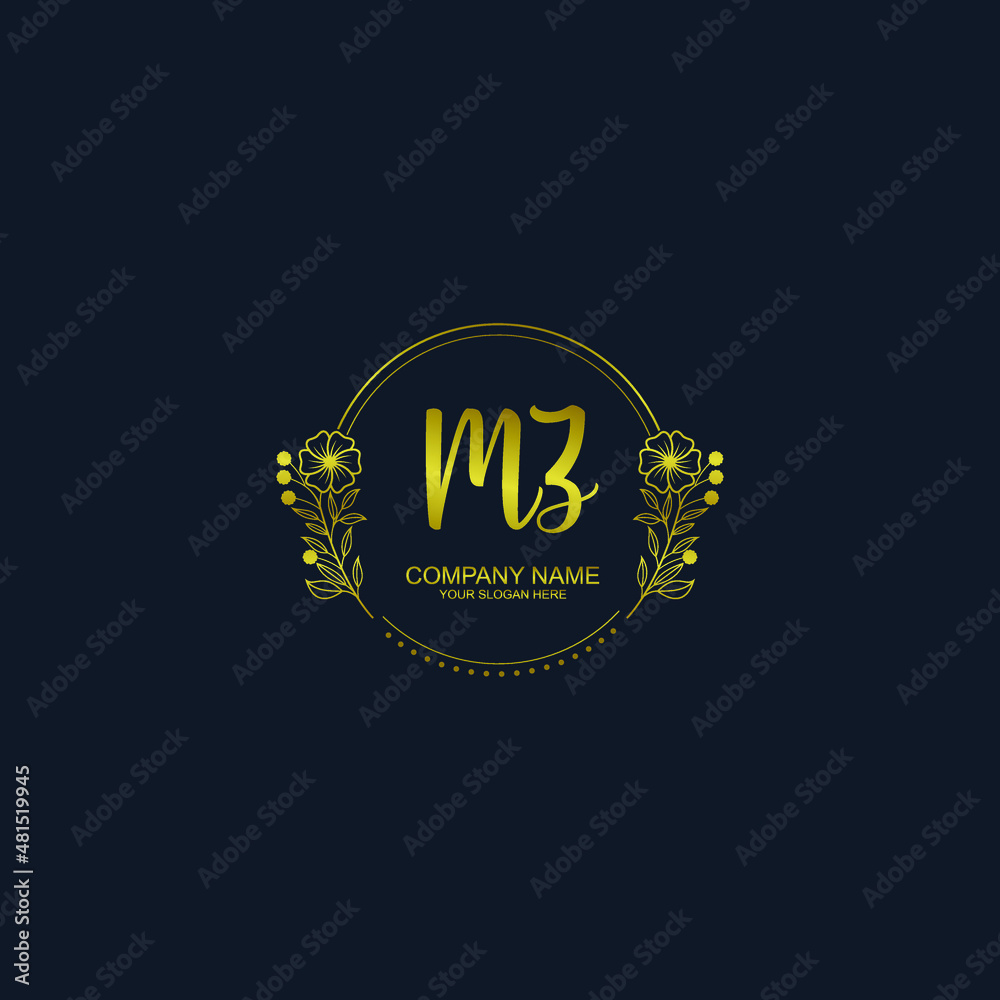 MZ initial hand drawn wedding monogram logos MZ initial hand drawn wedding monogram logos