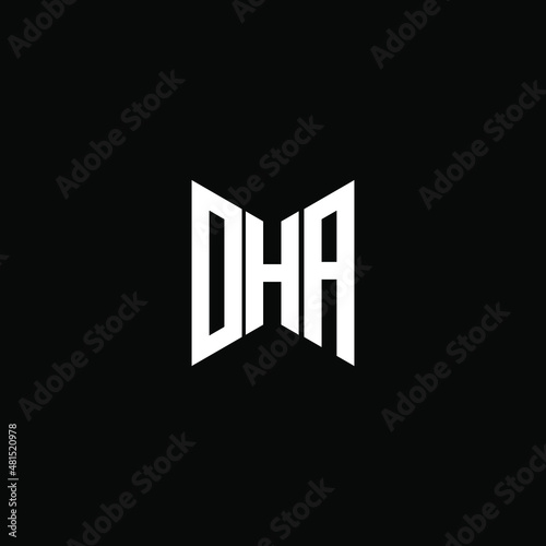 DHA letter logo creative design. DHA unique design