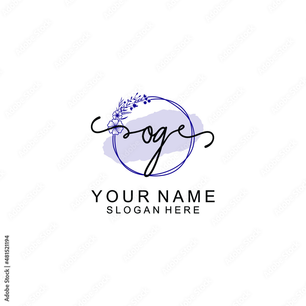 Initial OG beauty monogram and elegant logo design handwriting logo of initial signature Initial OG beauty monogram and elegant logo design handwriting logo of initial signature
