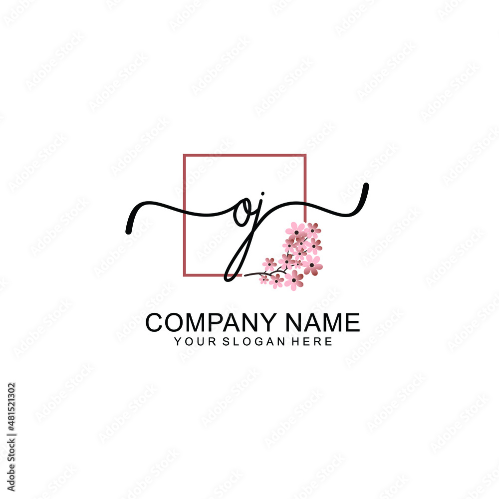 Initial OJ beauty monogram and elegant logo design handwriting logo of initial signature Initial OJ beauty monogram and elegant logo design handwriting logo of initial signature