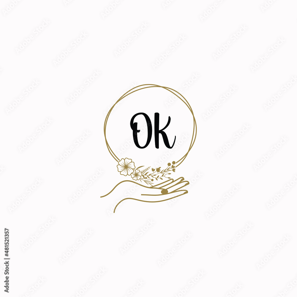 OK initial hand drawn wedding monogram logos OK initial hand drawn wedding monogram logos