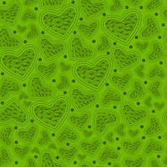 Poster Grüne Muster Verspielte Herzen zum Valentinstag  © maliblues-creations