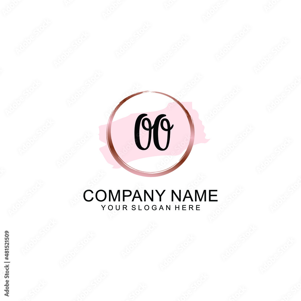 OO Initial handwriting logo vector. Hand lettering for designs OO Initial handwriting logo vector. Hand lettering for designs
