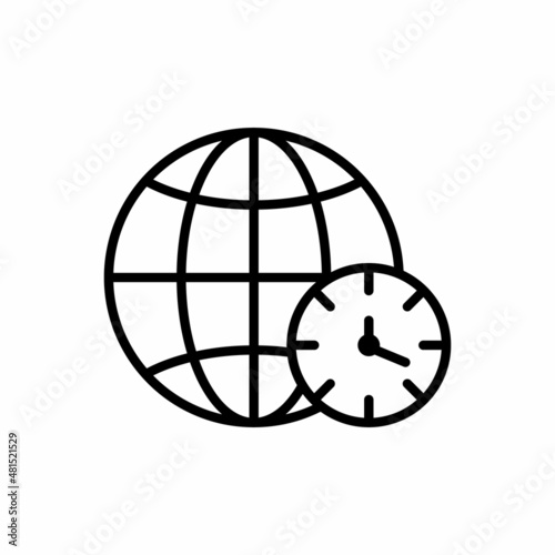 time zone line icon vector