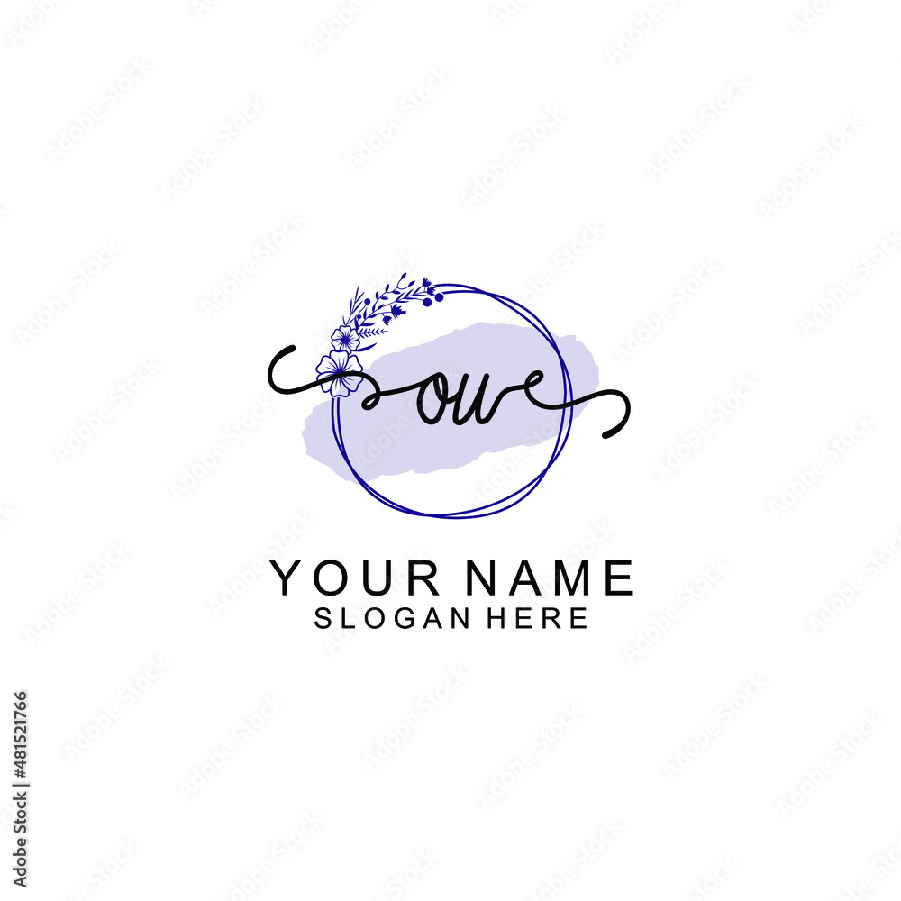 Initial OU beauty monogram and elegant logo design handwriting logo of initial signature Initial OU beauty monogram and elegant logo design handwriting logo of initial signature