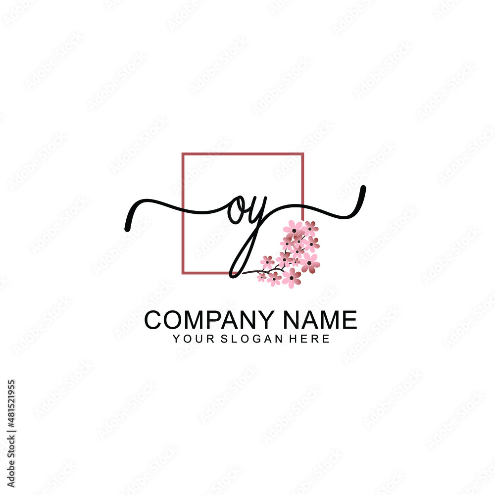 Initial OY beauty monogram and elegant logo design handwriting logo of initial signature Initial OY beauty monogram and elegant logo design handwriting logo of initial signature