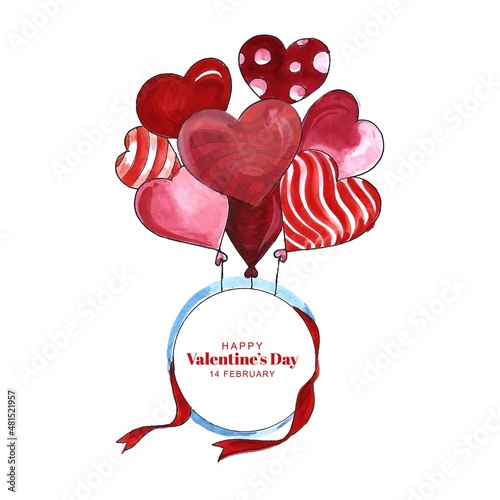 Beautiful hearts valentines day gretting card background photo