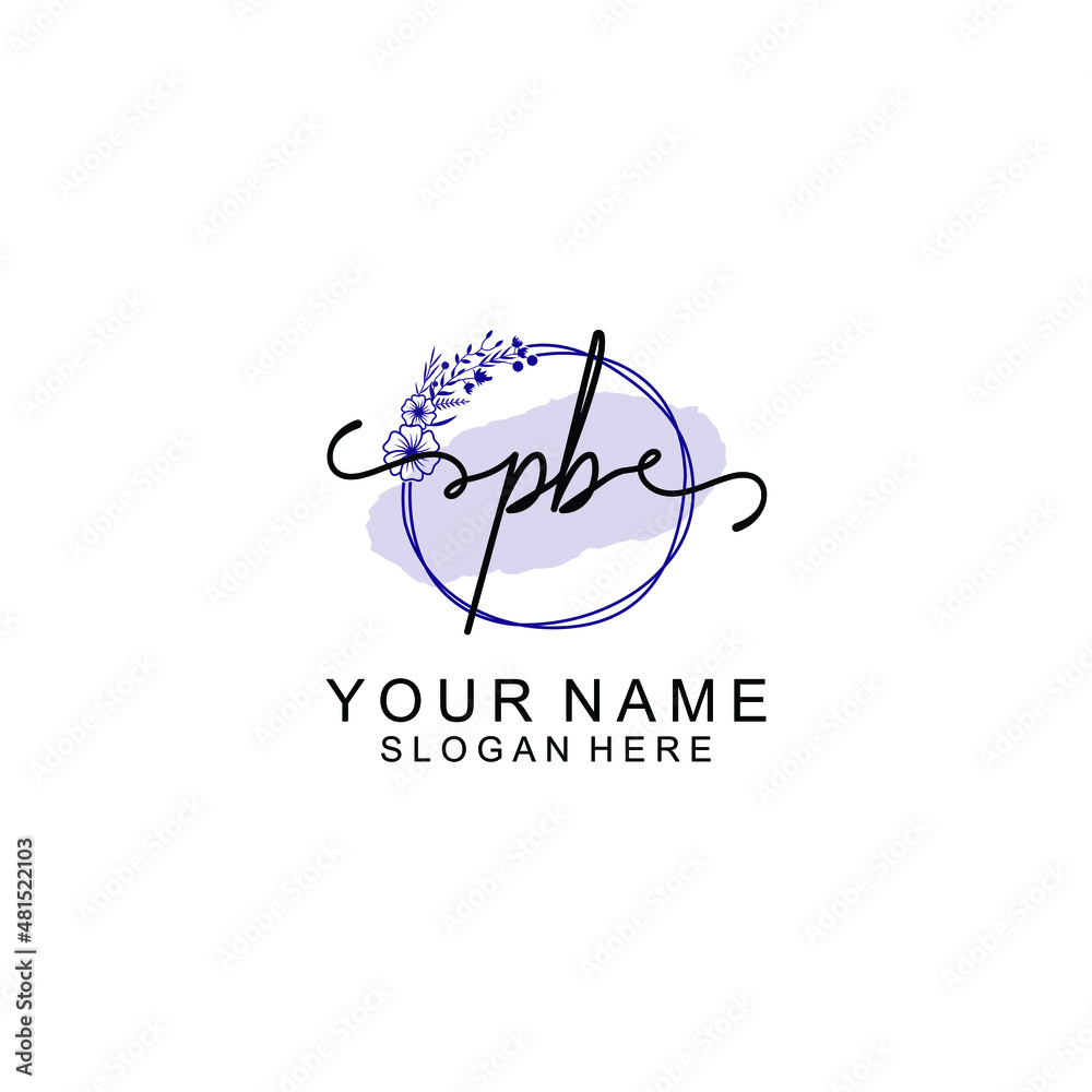 Initial PB beauty monogram and elegant logo design handwriting logo of initial signature Initial PB beauty monogram and elegant logo design handwriting logo of initial signature
