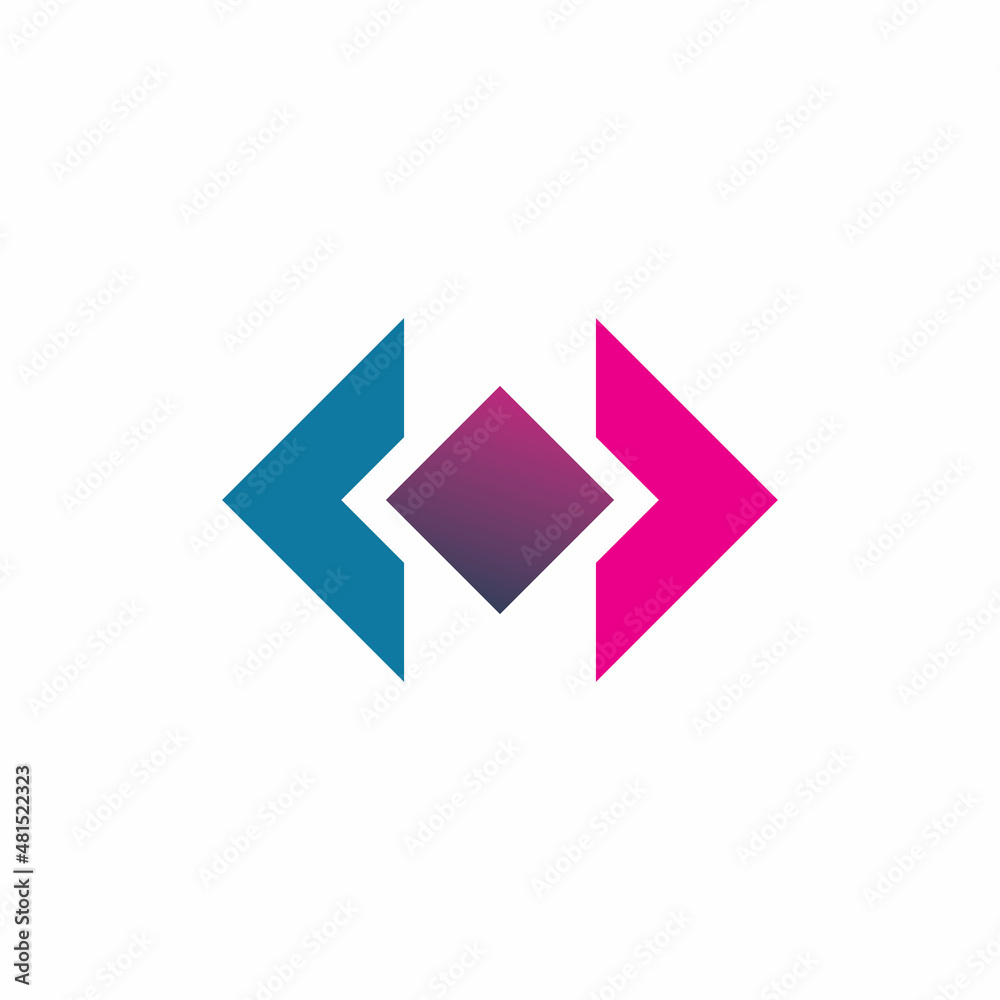 full color diamond arrow shape logo design full color diamond arrow shape logo design