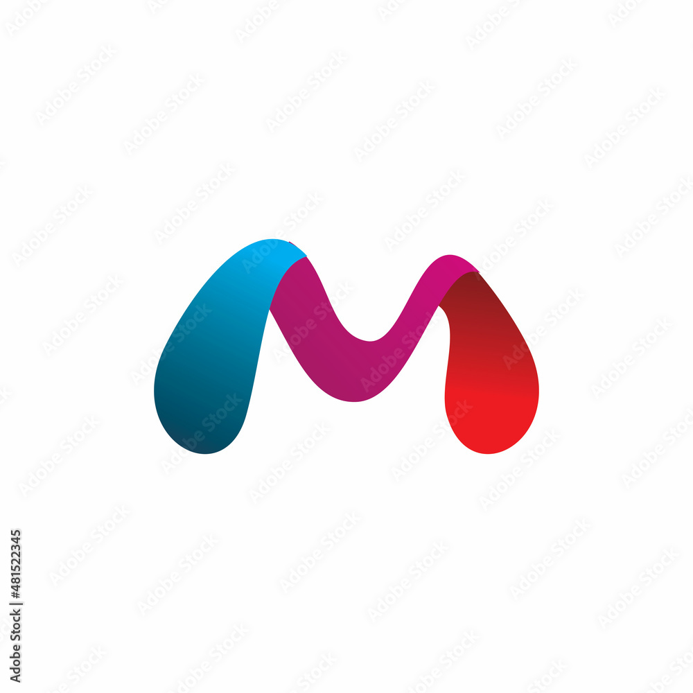 full color initial m letter fluid shape logo design full color initial m letter fluid shape logo design