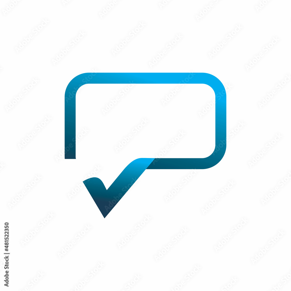 rounded square check chat logo design rounded square check chat logo design