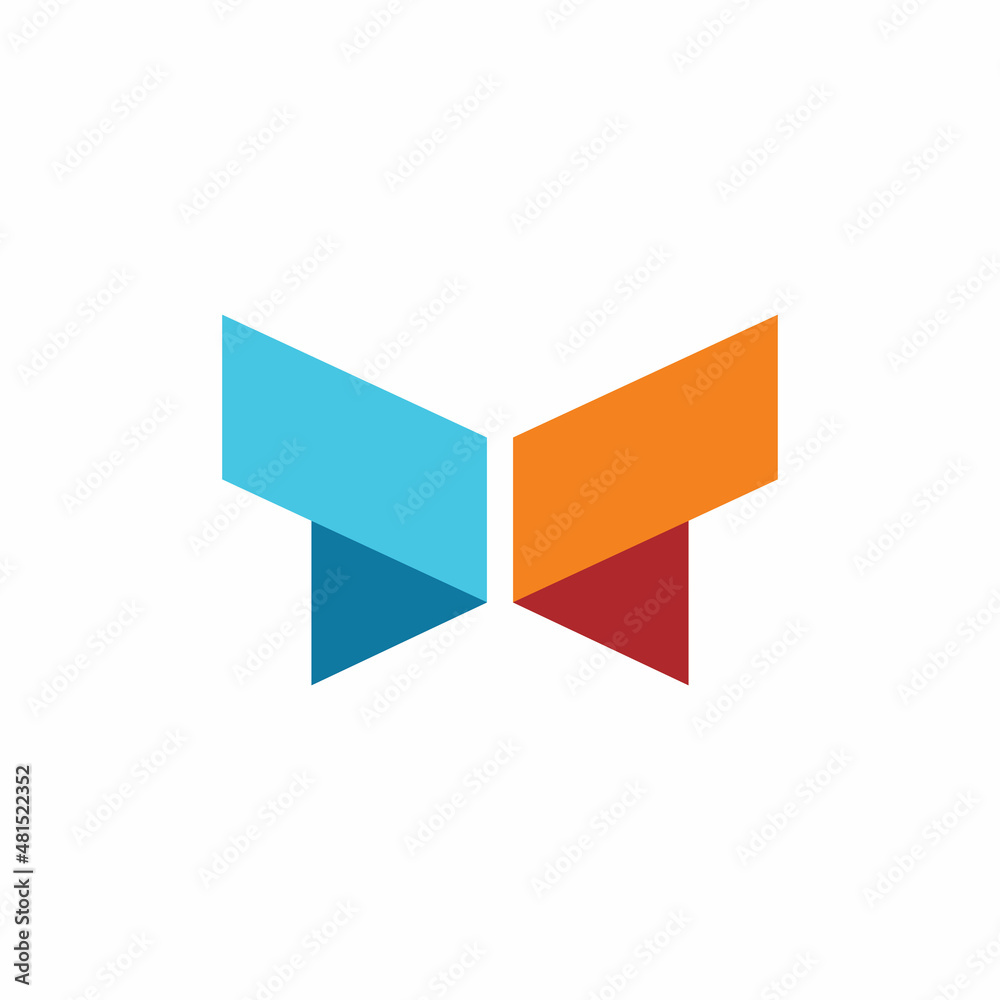 square butterfly geometry color shape logo design square butterfly geometry color shape logo design