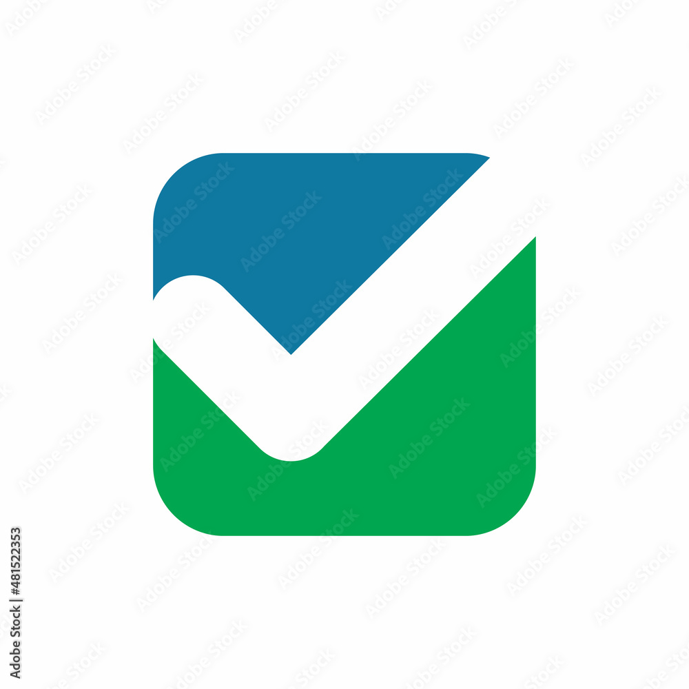 rounded square check logo design rounded square check logo design
