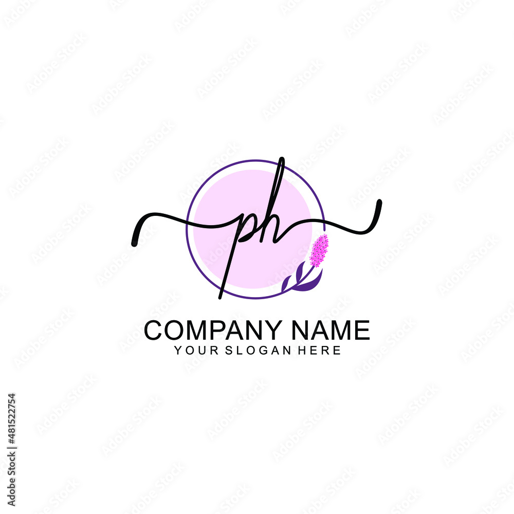 Initial PH beauty monogram and elegant logo design handwriting logo of initial signature Initial PH beauty monogram and elegant logo design handwriting logo of initial signature
