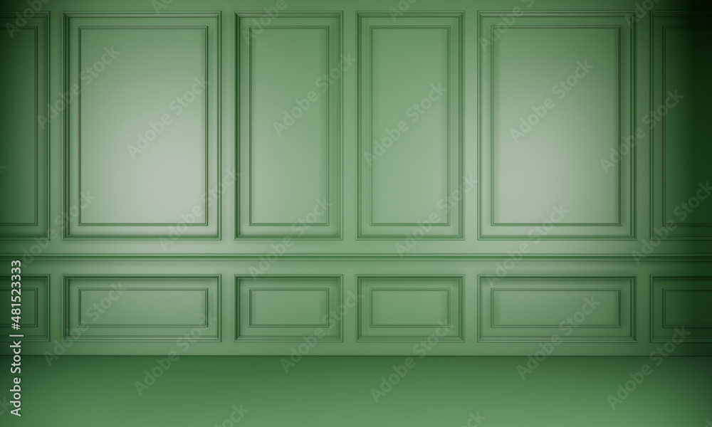 Modern interior design with green empty pattern wall background. 3d rendering Modern interior design with green empty pattern wall background. 3d rendering