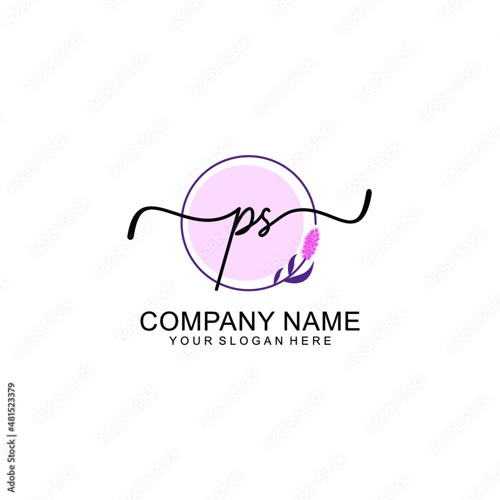 Initial PS beauty monogram and elegant logo design handwriting logo of initial signature Initial PS beauty monogram and elegant logo design handwriting logo of initial signature
