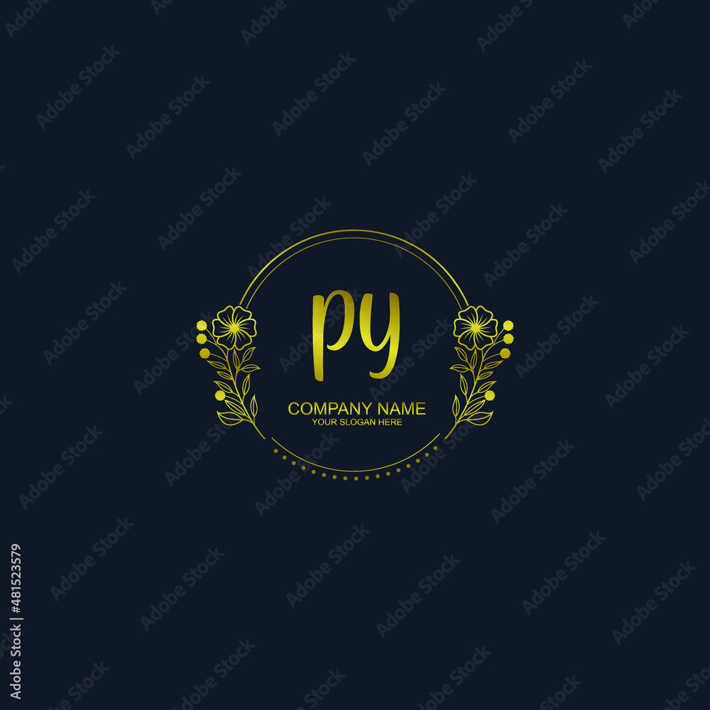 PY initial hand drawn wedding monogram logos PY initial hand drawn wedding monogram logos