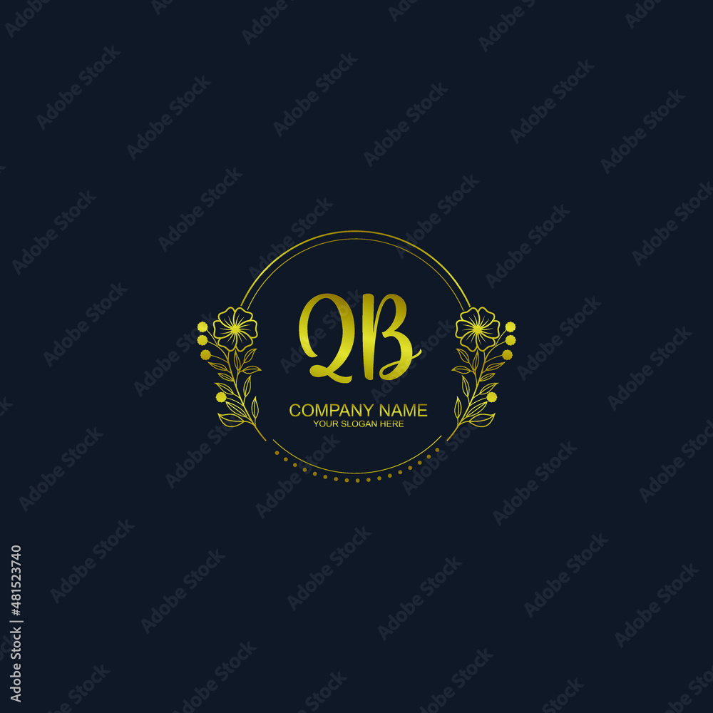 QB initial hand drawn wedding monogram logos QB initial hand drawn wedding monogram logos