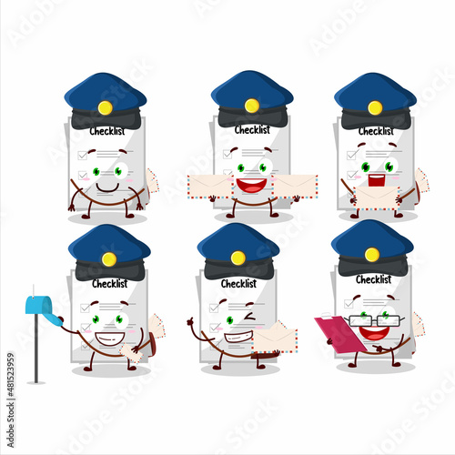 A picture of cheerful paper sheet postman cartoon design concept