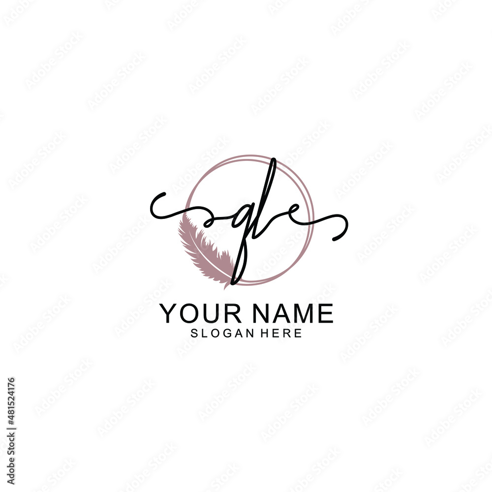 Initial QL beauty monogram and elegant logo design handwriting logo of initial signature Initial QL beauty monogram and elegant logo design handwriting logo of initial signature