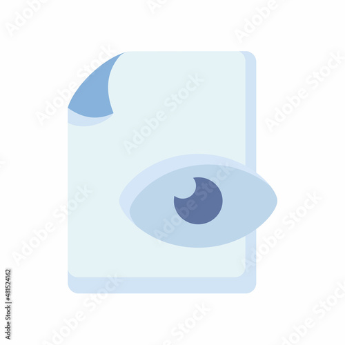 preview document file paper page view eye single isolated icon with flat style