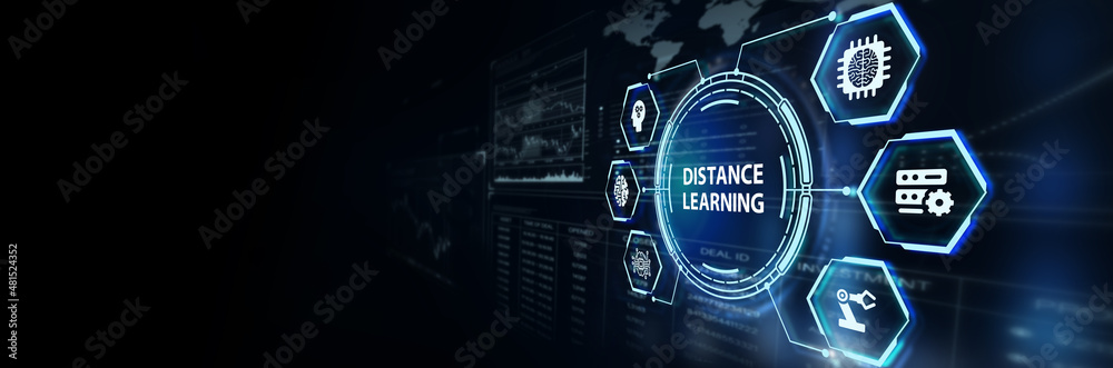 Distance education remote learning e-learning.3d illustration Distance education remote learning e-learning.3d illustration