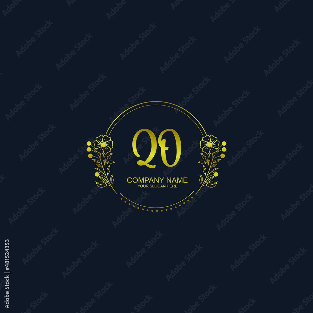 QO initial hand drawn wedding monogram logos QO initial hand drawn wedding monogram logos