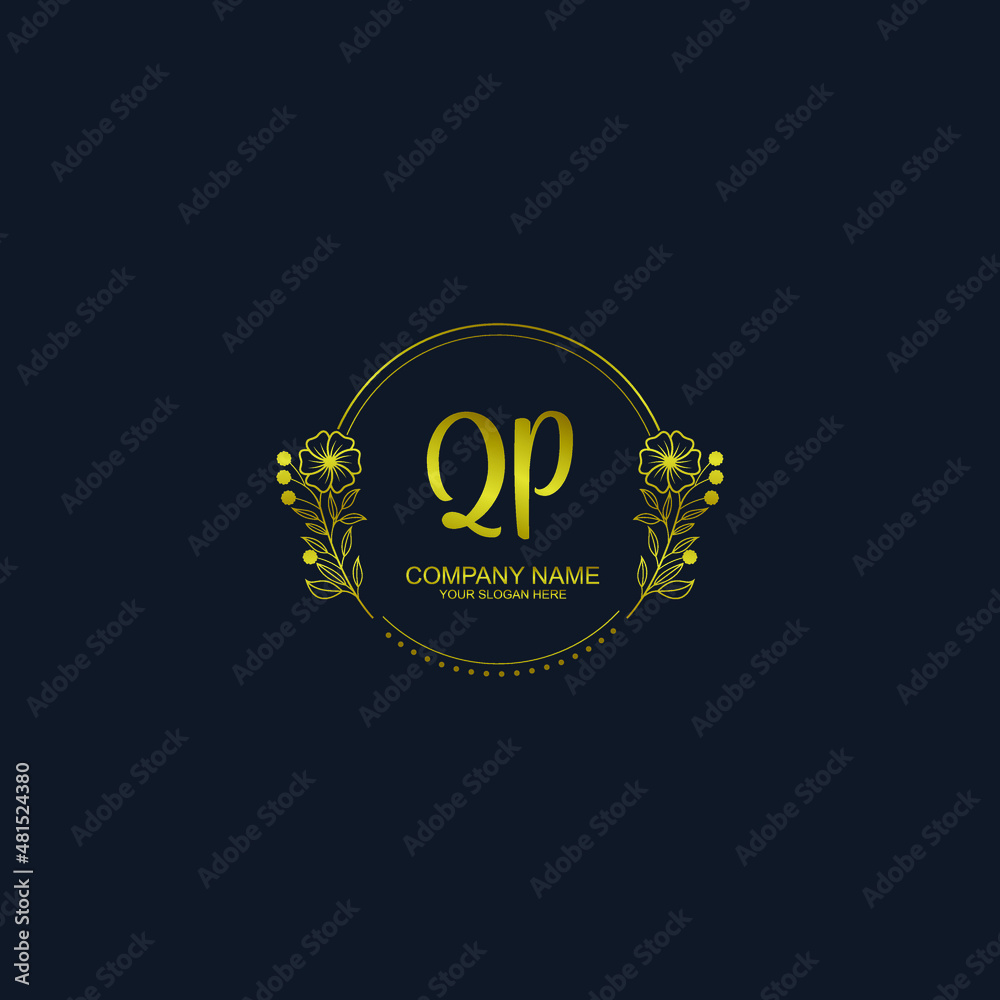 QP initial hand drawn wedding monogram logos QP initial hand drawn wedding monogram logos