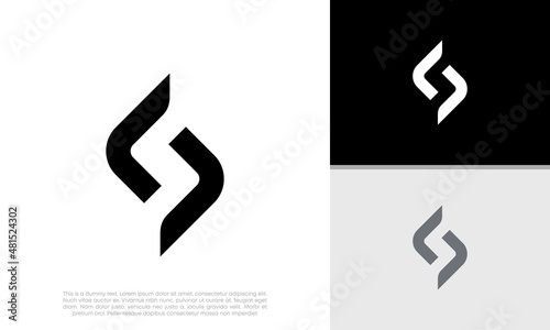 Initials S logo design. Initial Letter Logo. Innovative high tech logo template. Template label for blockchain technology.	
