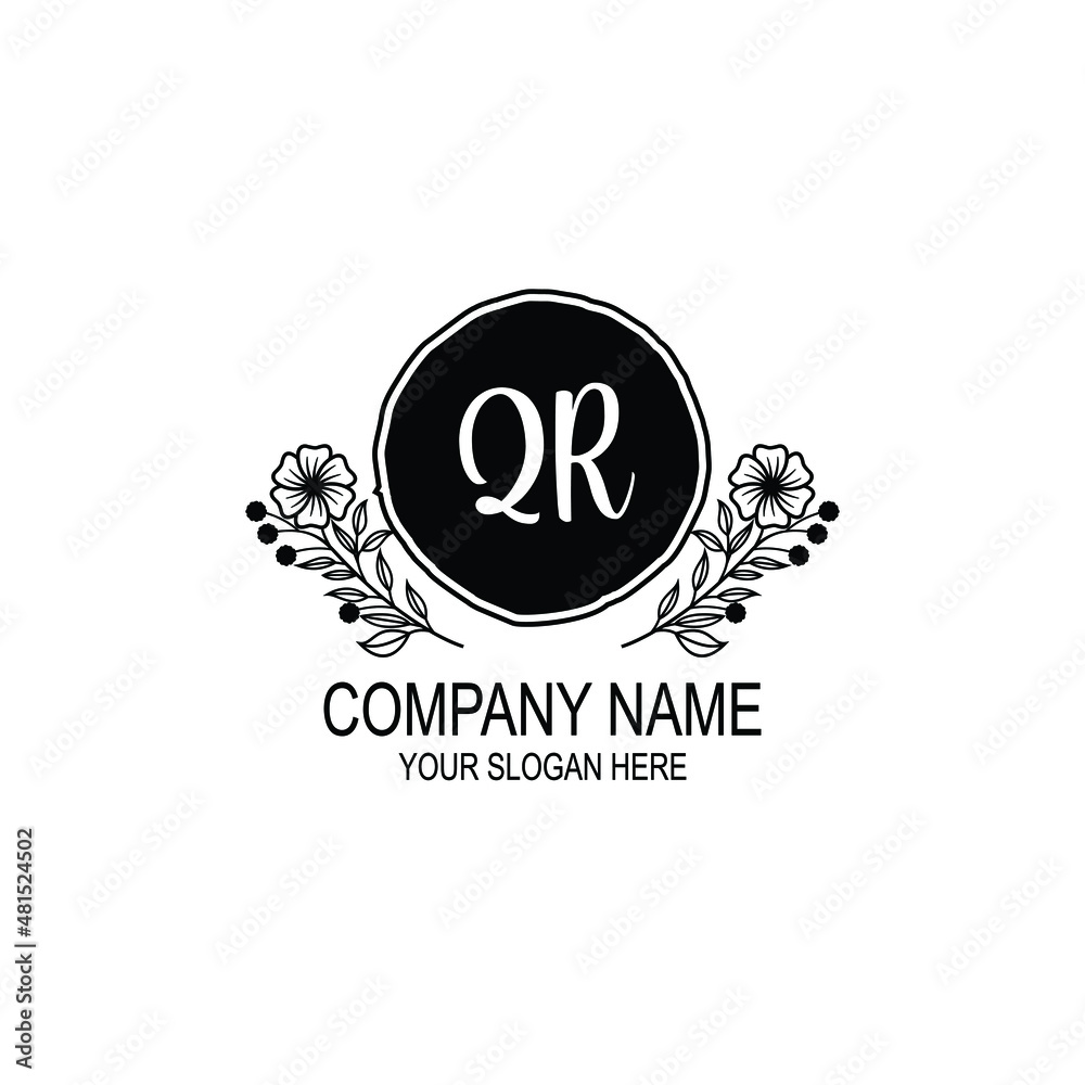 QR initial hand drawn wedding monogram logos QR initial hand drawn wedding monogram logos