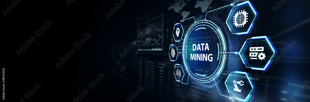 Data mining concept. Business, modern technology, internet and networking concept.3d illustration Data mining concept. Business, modern technology, internet and networking concept.3d illustration