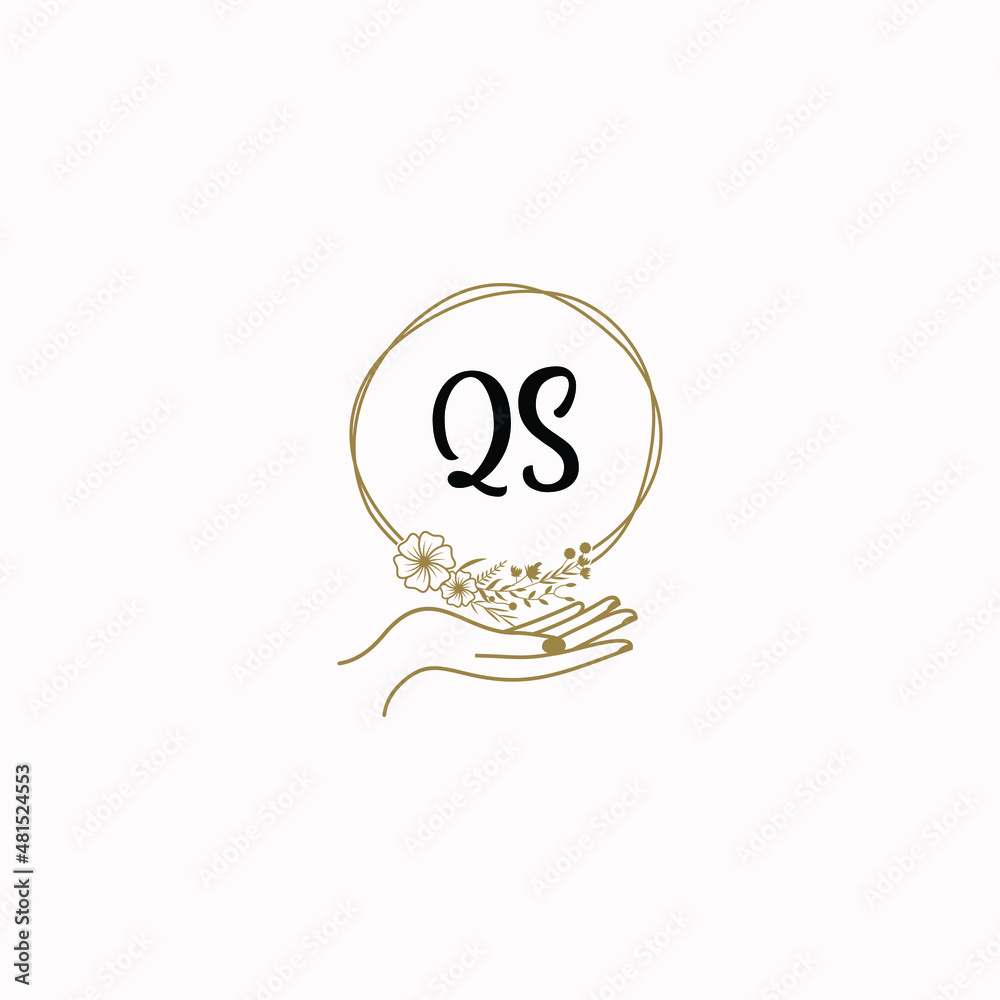 QS initial hand drawn wedding monogram logos QS initial hand drawn wedding monogram logos