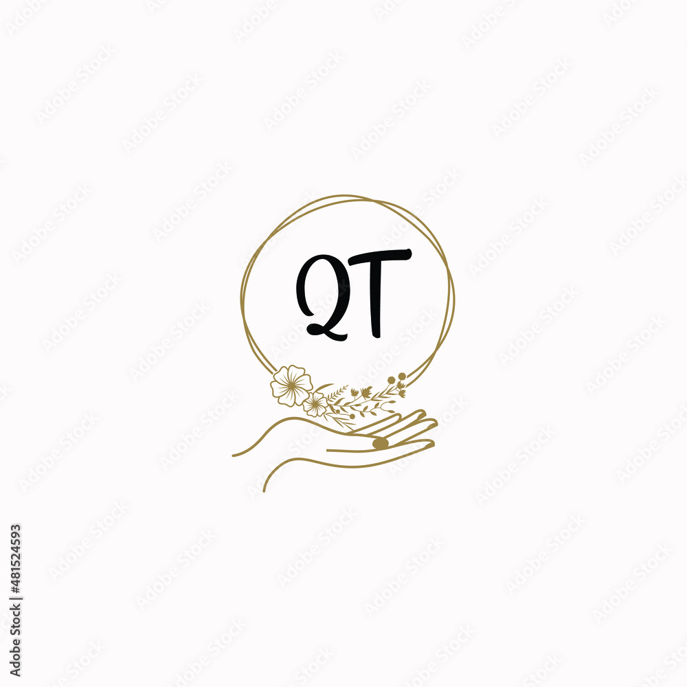 QT initial hand drawn wedding monogram logos QT initial hand drawn wedding monogram logos