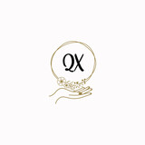 QX initial hand drawn wedding monogram logos