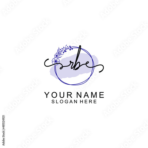 Initial RB beauty monogram and elegant logo design handwriting logo of initial signature
