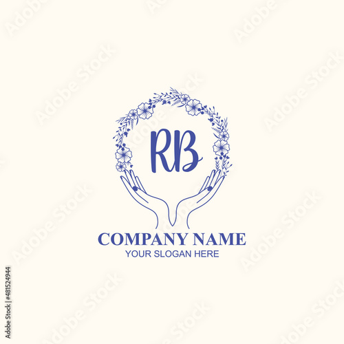 RB initial hand drawn wedding monogram logos