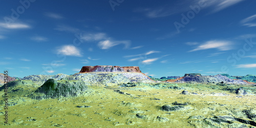 Alien Planet. Mountain. 3D rendering