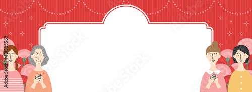 母の日向け　バナーテンプレート／女性とカーネーション