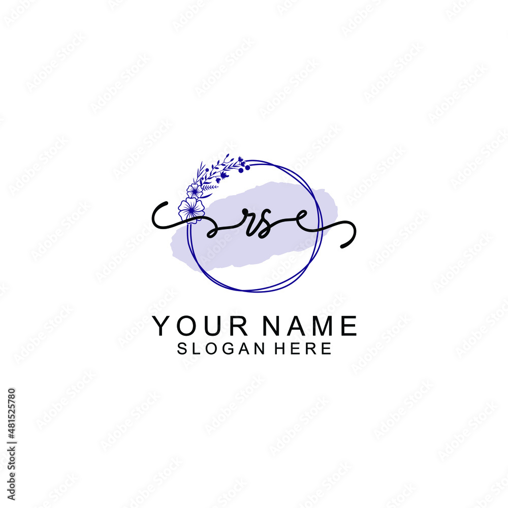 Initial RS beauty monogram and elegant logo design  handwriting logo of initial signature